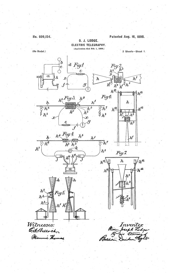 US patent 609,154 (1898): moving-coil apparatus