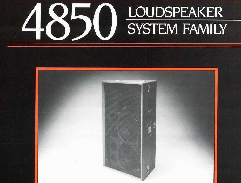 JBL 4850 Concert Series family, 1986 brochure