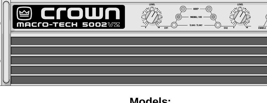 Crown Macro-Tech MA-5002VZ amplifier, service manual