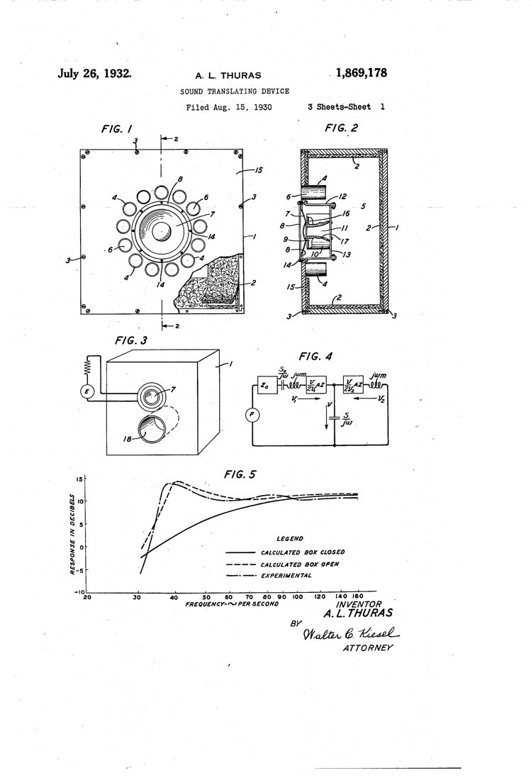 US patent 1,869,178 (1932): moving-coil sound translating device of the 618A era